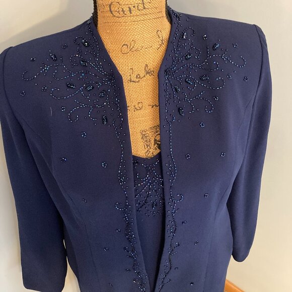 R & M Richards Beaded Dress and Jacket Women Size 6P - Picture 2 of 14